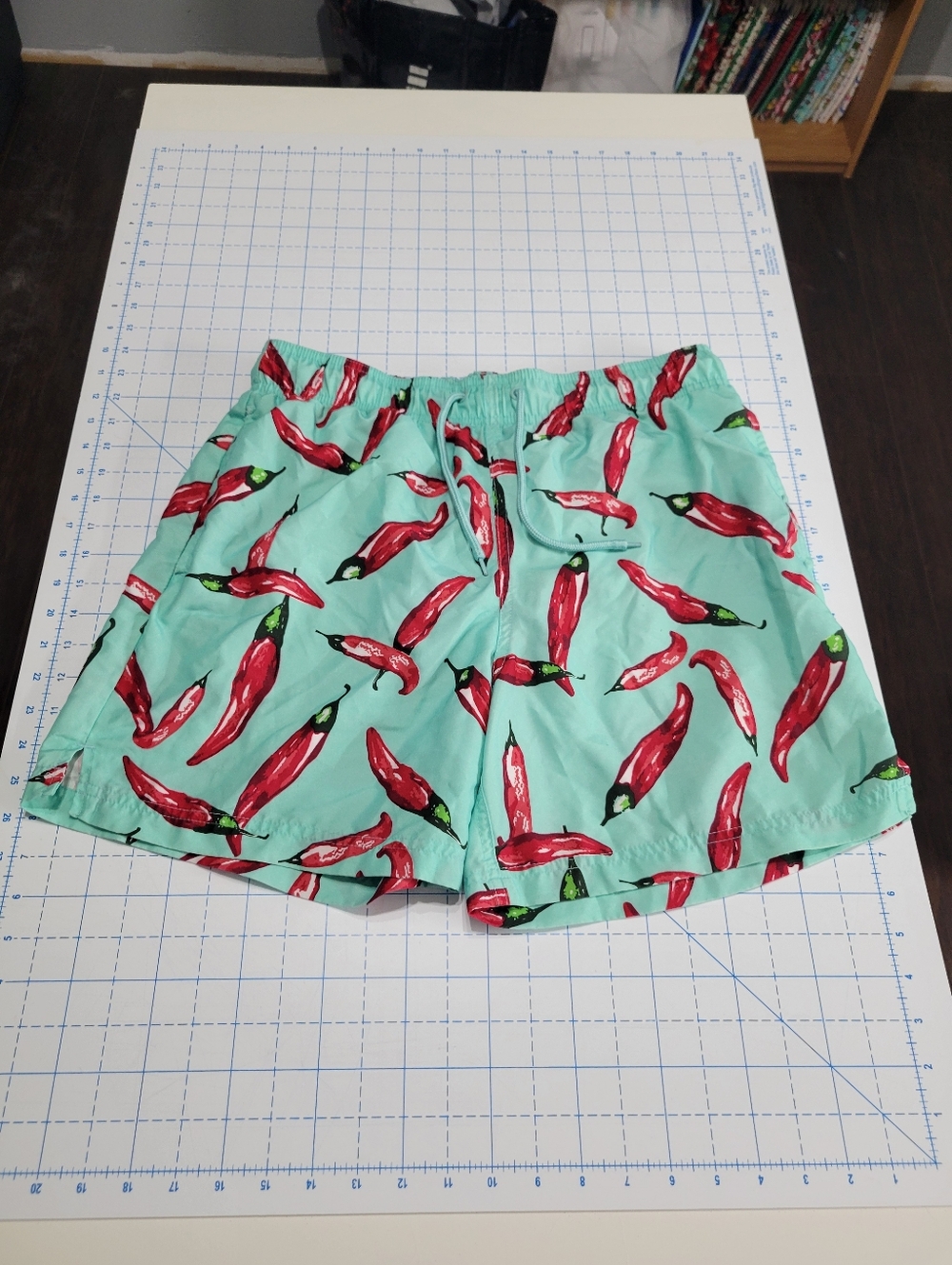 George Swim Shorts with Red Chili Pepper Print